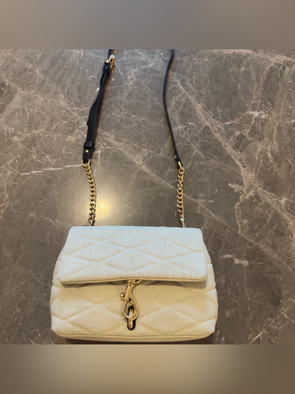 Rebecca Minkoff Edie Diamond Quilt Canvas Shoulder Bag